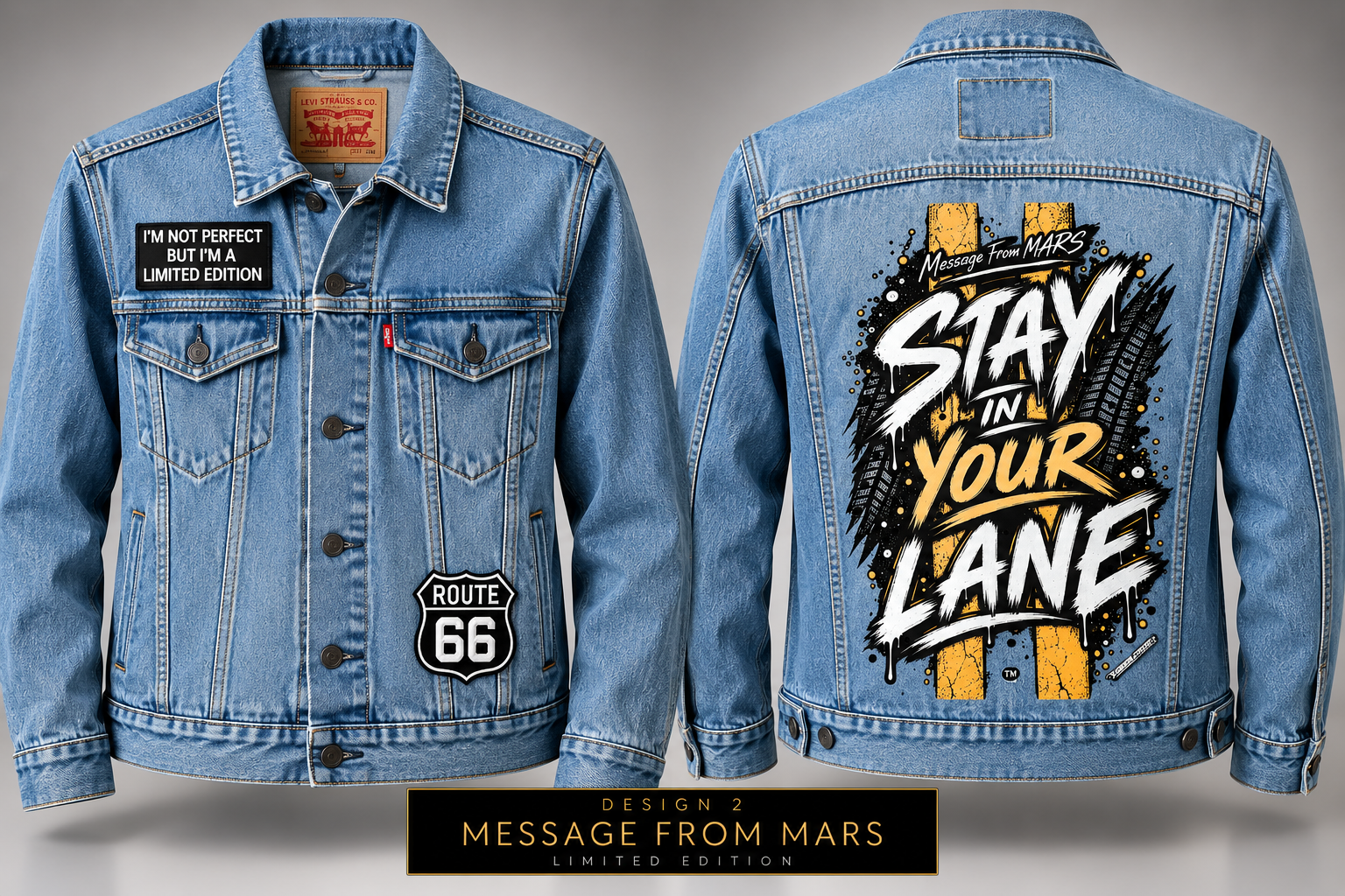 Message From MARS – Stay in Your Lane Denim Jacket